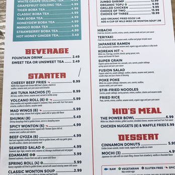 Mirin Fusion Kitchen - Menu-back side - Asian Fusion Near Me - Augusta, Georgia