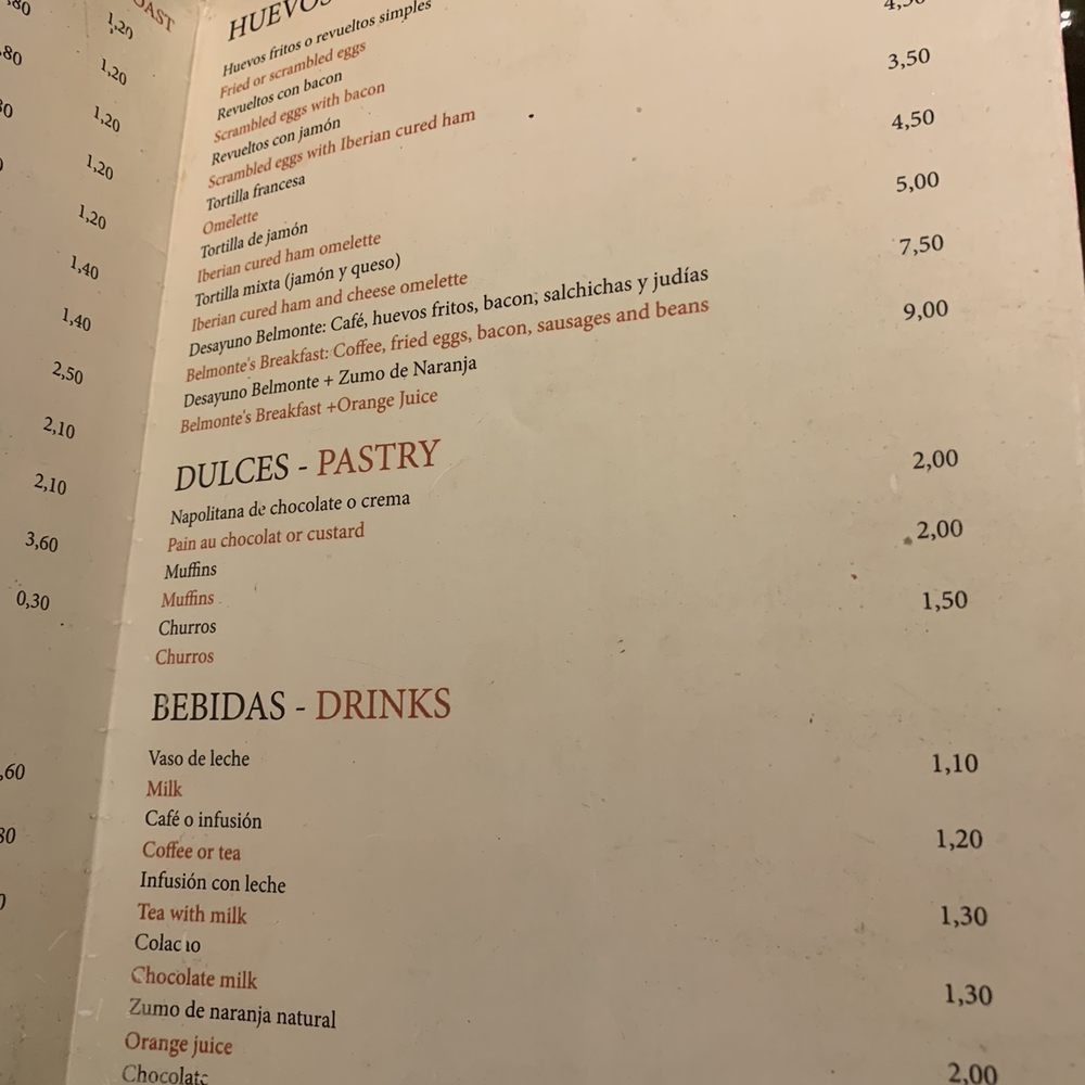 Belmonte - Menu - Tapas Bars Near Me - Seville, SE Belmonte - Menu - Tapas Bars Near Me - Seville, SE