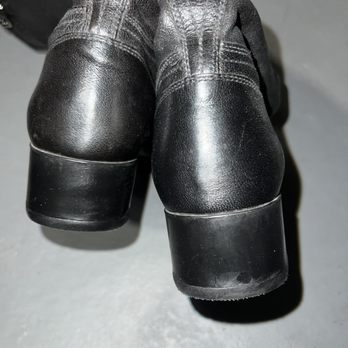 Rafail Shoe Repair - Horrible workmanship. My heels are not even and he even removed the red part of the Prada logo. Such a horrible job on this - Shoe Repair Near Me - Whitestone, New York Rafail Shoe Repair - Horrible workmanship. My heels are not even and he even removed the red part of the Prada logo. Such a horrible job on this - Shoe Repair Near Me - Whitestone, New York