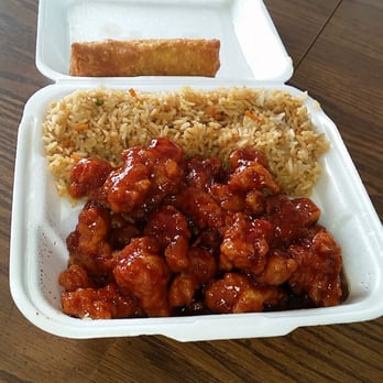 Grow Green - Orange chicken, fried rice, and egg roll. Lunch portion. - Chinese Near Me - Statesville, North Carolina