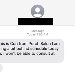 Message from stylist trying to cancel our consultation 7 mins before Message from stylist trying to cancel our consultation 7 mins before