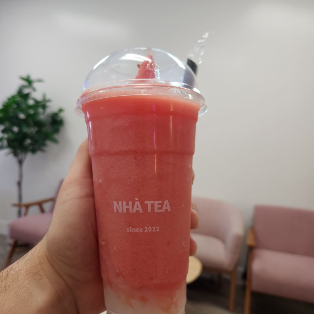Nhà Tea - Watermelon Slush With Lychee Jelly - Bubble Tea Near Me - Houston, Texas Nhà Tea - Watermelon Slush With Lychee Jelly - Bubble Tea Near Me - Houston, Texas