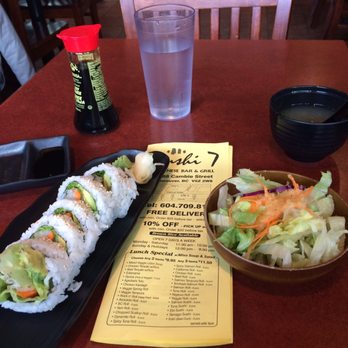 Sushi 7 - Veggie roll as part of lunch combo - Sushi Bars Near Me - Vancouver, British Columbia