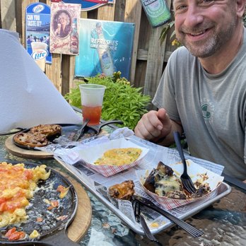 Three B Saloon - Mac and cheese, burnt ends, potato skins and corn bread w PJ - Barbeque Near Me - Erie, Pennsylvania Three B Saloon - Mac and cheese, burnt ends, potato skins and corn bread w PJ - Barbeque Near Me - Erie, Pennsylvania