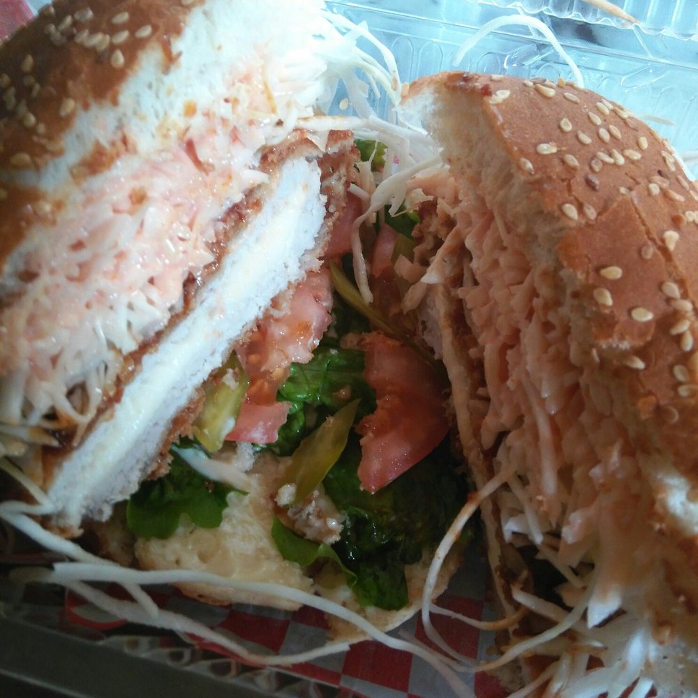 Fat Ninja Bite - Inside of Cheese Don Katsu Burger - Japanese Near Me - Toronto, Ontario Fat Ninja Bite - Inside of Cheese Don Katsu Burger - Japanese Near Me - Toronto, Ontario