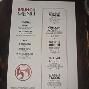 Five Bar - American Near Me - Tuscaloosa, Alabama