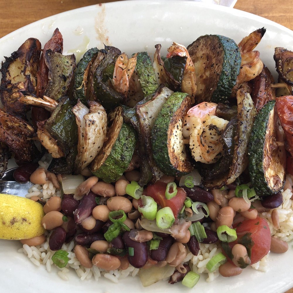 Flying Fish - Grilled Shrimp Kabob comes with rice & beans - Seafood Near Me - Coppell, Texas