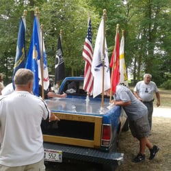 Emerald Acres Campground - Everyone that served in the military signed the memorial truck.