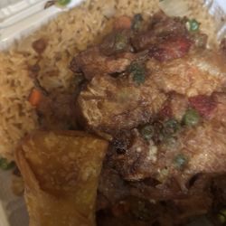 Super Buffet - Egg foo young, fried rice and egg roll
