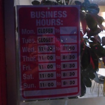 MisEatery - Hours of operation, front entry door. - Vietnamese Near Me - Champlin, Minnesota