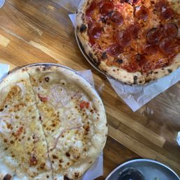 Hot Honey Pepperoni Pizza and Bianco Pizza Hot Honey Pepperoni Pizza and Bianco Pizza