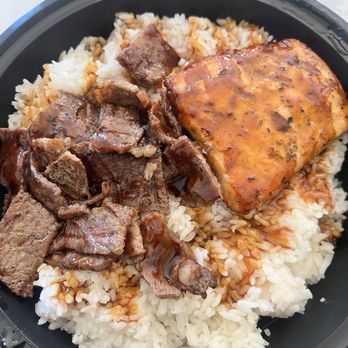 Teriyaki Madness - Steak and Salmon Rice Two Protein Bowl- Large Size Only - Japanese Near Me - San Diego, California