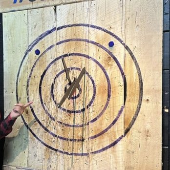 Bad Axe Throwing Long Beach - Decided to throw some knives after the axes, so awesome! - Axe Throwing Near Me - Long Beach, California