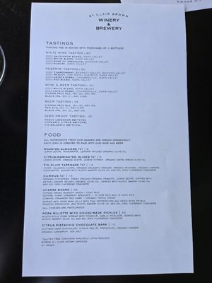 Menu photo 1 St Clair Brown Winery & Brewery Napa, CA Menu photo 1 St Clair Brown Winery & Brewery Napa, CA