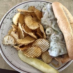 EmJay's Tavern & Grill - Cheesesteak Sub minus mushrooms. So filling and yummy!