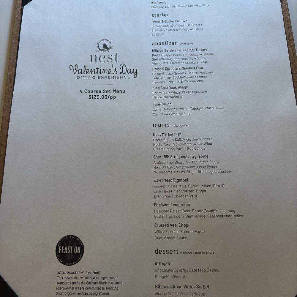 Nest - Valentines Day 2026 Menu - Wine Bars Near Me - Uxbridge, Ontario Nest - Valentines Day 2026 Menu - Wine Bars Near Me - Uxbridge, Ontario