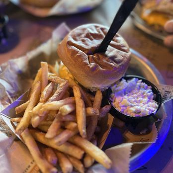 River City Cafe - Bacon cheeseburger, regular fries, and a coleslaw - American Near Me - Myrtle Beach, South Carolina River City Cafe - Bacon cheeseburger, regular fries, and a coleslaw - American Near Me - Myrtle Beach, South Carolina