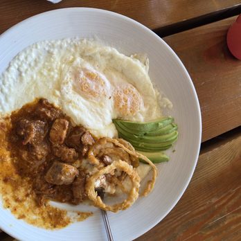 The Range Cafe - Carne adovada and cheddar grits - Breakfast & Brunch Near Me - Los Lunas, New Mexico