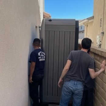 A&J SPA PROS - Tight squeeze on the way out of its previous home, but A&J got it through without a scratch. - Movers Near Me A&J SPA PROS - Tight squeeze on the way out of its previous home, but A&J got it through without a scratch. - Movers Near Me