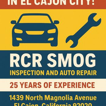 RCR Smog Inspection - Flyer - Smog Check Stations Near Me - El Cajon, California RCR Smog Inspection - Flyer - Smog Check Stations Near Me - El Cajon, California