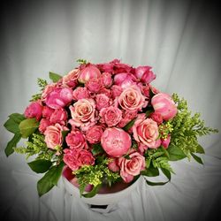 CPK Floral Designs - Coral and Peach Roses with Peonies