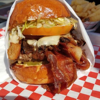 Corner Burger - A GIGANTIC DELICIOUS MONSTROUS JUICY BURGER. - Burgers Near Me - Lawndale, California