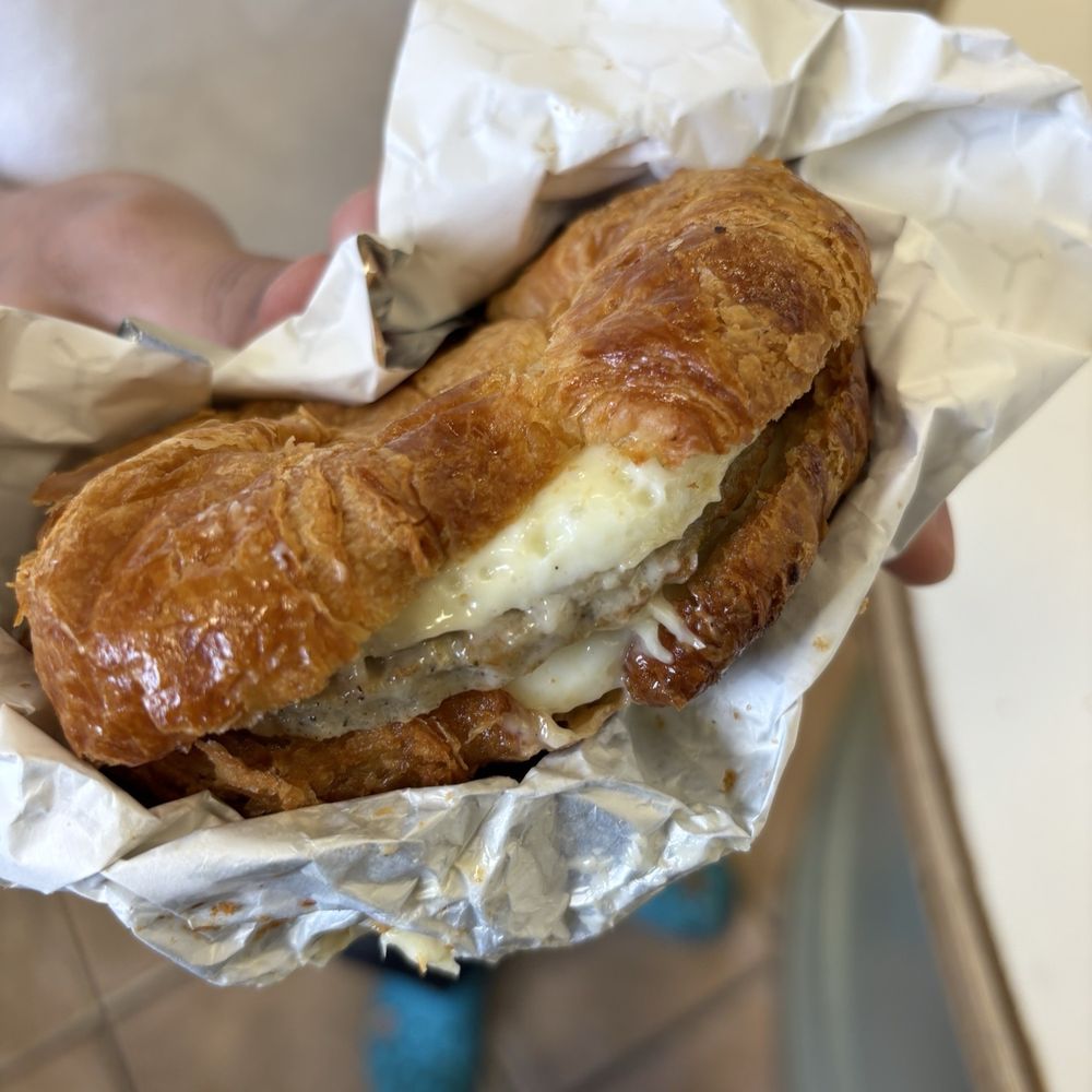 Sausage, egg, and cheese croissant Sausage, egg, and cheese croissant