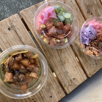 Poke Market - Two poke bowls and a small order of just poke - Poke Near Me - Hilo, Hawaii Poke Market - Two poke bowls and a small order of just poke - Poke Near Me - Hilo, Hawaii