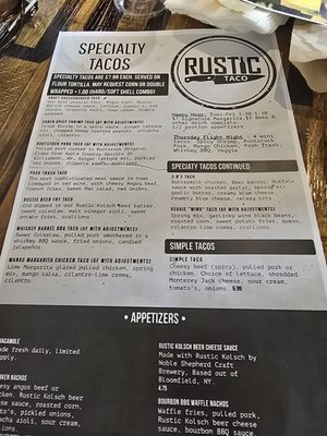 Menu photo 1 Rustic Taco Fairport, NY Menu photo 1 Rustic Taco Fairport, NY