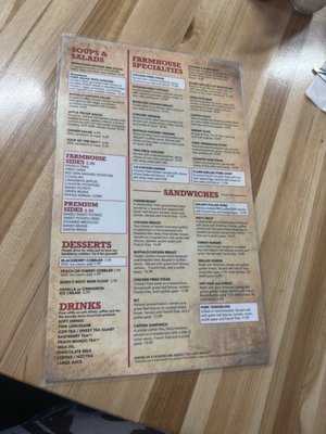 Menu photo 4 Farmhouse Restaurant Branson, MO