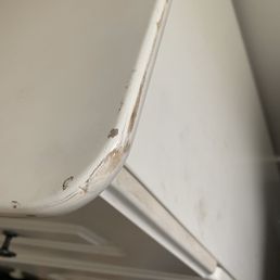 Dresser that was not wrapped. One of many pieces of damaged furniture Dresser that was not wrapped. One of many pieces of damaged furniture