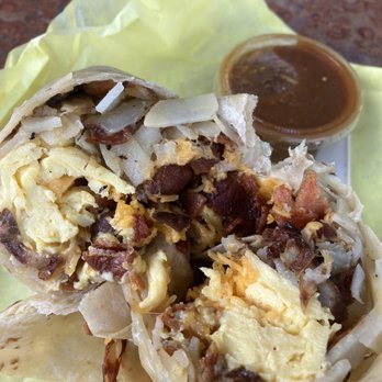 Lucky Boy - Bacon Breakfast Burrito - Burgers Near Me - Pasadena, California Lucky Boy - Bacon Breakfast Burrito - Burgers Near Me - Pasadena, California