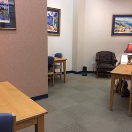 "Quiet" room in the front where no talking is allowed. It's kind of small with three tables