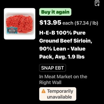 H-E-B plus! - Not available! Wasn't available on Friday either ! - Grocery Near Me - Spring Branch, Texas H-E-B plus! - Not available! Wasn't available on Friday either ! - Grocery Near Me - Spring Branch, Texas