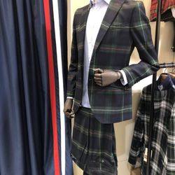El Ganso - Green tartan 2-piece. Tailored fit off the rack.