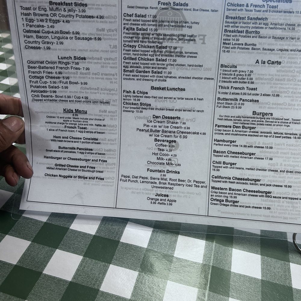 Farmers Den - Menu - American Near Me - Crows Landing, California