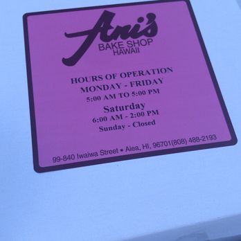 Ani's Bake Shop - Bakeries Near Me - Aiea, Hawaii