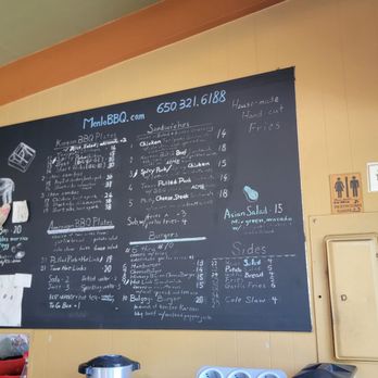 Menlo BBQ - a menu on the wall - Korean Near Me - Menlo Park, California Menlo BBQ - a menu on the wall - Korean Near Me - Menlo Park, California