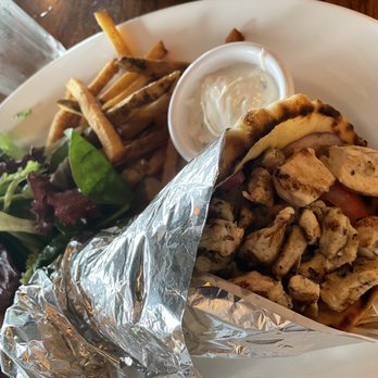 Agora Taverna - Chicken souvlaki sandwich - Greek Near Me - Forest Hills, New York Agora Taverna - Chicken souvlaki sandwich - Greek Near Me - Forest Hills, New York