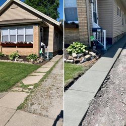 Accurate Concrete Specialists - Before and after of the new sidewalk