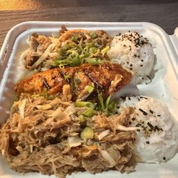 Big kahuna trio kalua puaa x2 and hulihuli chicken Big kahuna trio kalua puaa x2 and hulihuli chicken