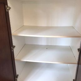 Before - sagging deep cabinets. Impossible to find anything. Before - sagging deep cabinets. Impossible to find anything.
