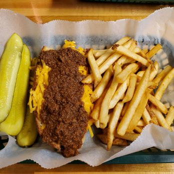 Dogtown - Cincinnati red dog with extra pickles - American Near Me - Rochester, New York Dogtown - Cincinnati red dog with extra pickles - American Near Me - Rochester, New York