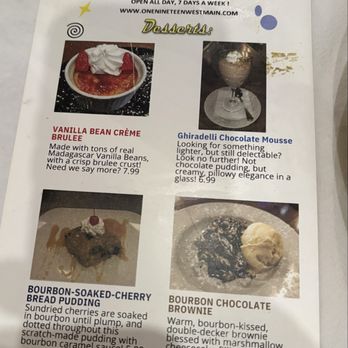 One Nineteen West Main - Dessert menu - New American Near Me - La Grange, Kentucky One Nineteen West Main - Dessert menu - New American Near Me - La Grange, Kentucky