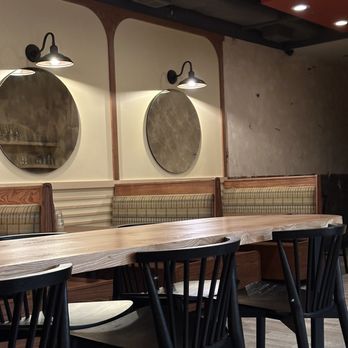 Akahoshi Ramen - Beautiful booth and communal dining table - Ramen Near Me - Chicago, Illinois Akahoshi Ramen - Beautiful booth and communal dining table - Ramen Near Me - Chicago, Illinois