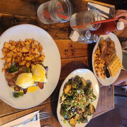 Chicken N Waffles, Brussel Sprout Salad, and a Bacon Benny
