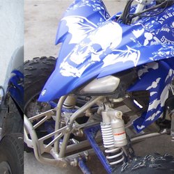 AlphaPrint - Before and after of a quad wrap