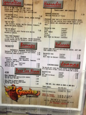 Menu photo 7 Los Guachos Taqueria Columbus, OH