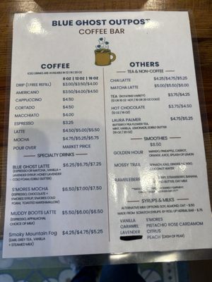 Menu photo 1 Blue Ghost Outpost Waynesville, NC Menu photo 1 Blue Ghost Outpost Waynesville, NC