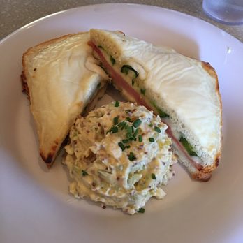 Essence Bakery Cafe - Jalapeño Croque-Monsieur with potato salad. I loved it. - Breakfast & Brunch Near Me - Phoenix, Arizona Essence Bakery Cafe - Jalapeño Croque-Monsieur with potato salad. I loved it. - Breakfast & Brunch Near Me - Phoenix, Arizona